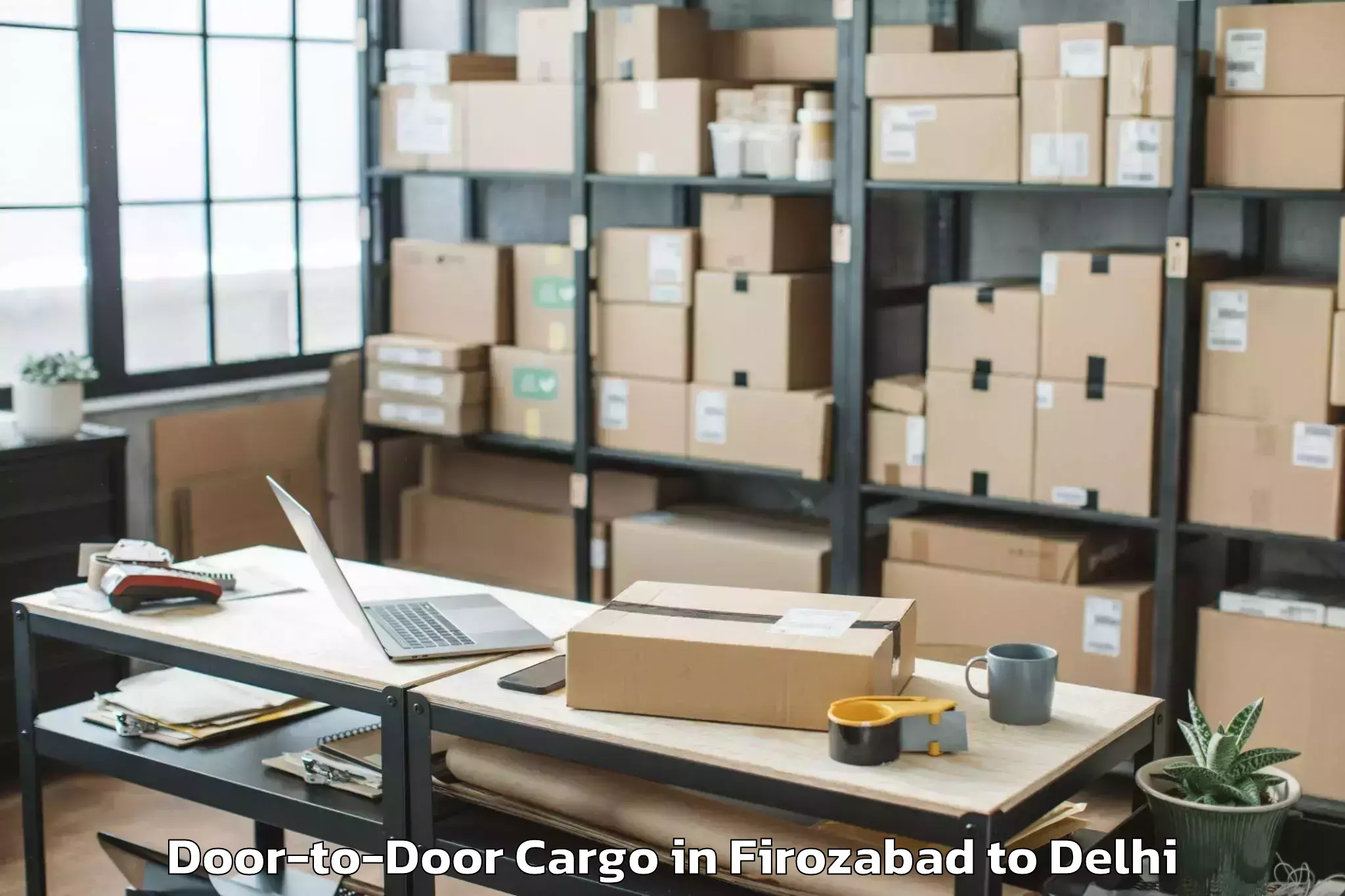 Top Firozabad to V3s East Centre Mall Door To Door Cargo Available